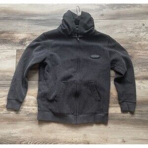 Vans Off The Wall Boys Medium Gray & Black Zip-Up Hoodie Kids Sweatshirt Pockets